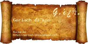 Gerlach Ákos névjegykártya